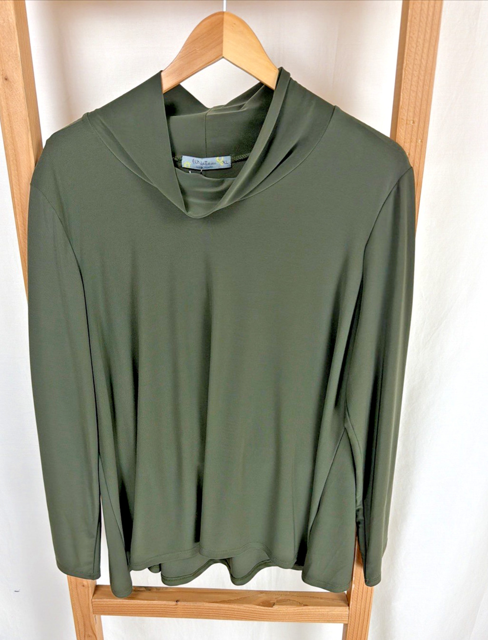 NWT Chalet Olive Green Alex Mock Turtleneck Top Size 1X USA